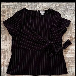 Liz Claiborne Pinstripe 2-Piece Set – Blouse L & Pants 10
